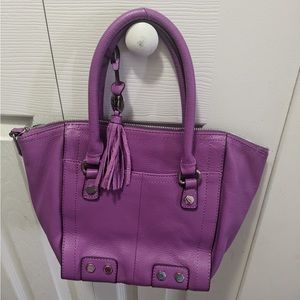 Tignanello Genuine Leather Handbag, comes with detachable crossbody strap.